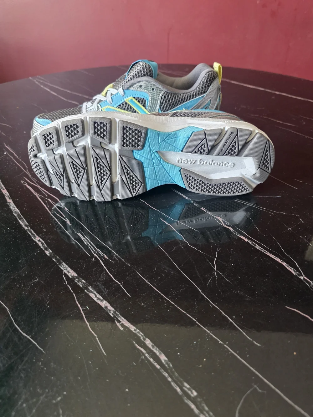 New Balance 554 Gray Sneakers with Teal and Yellow Accents